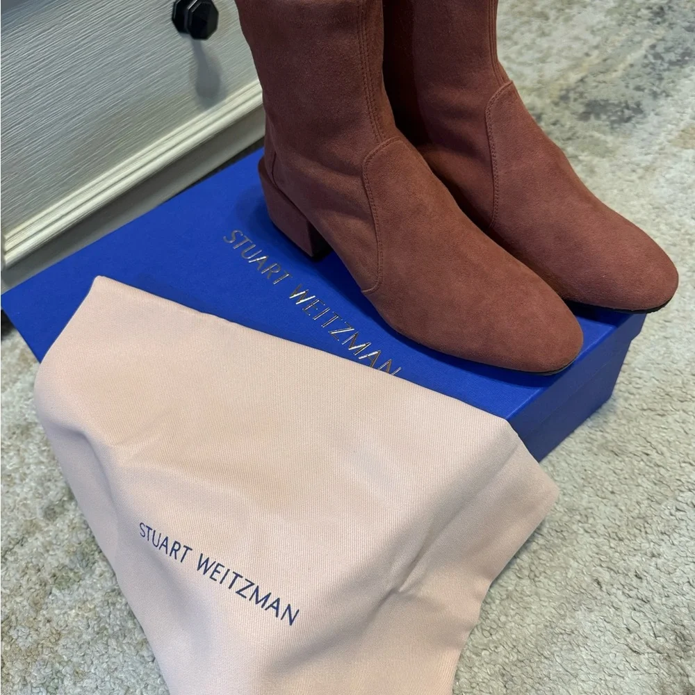 Women's Suede Ankle Boots - Rust - Picture 9 of 9